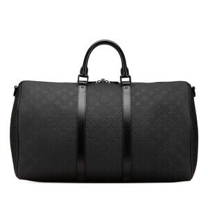 Louis Vuitton Taurillon Keepall Bandouliere Bag Noir Black Leather